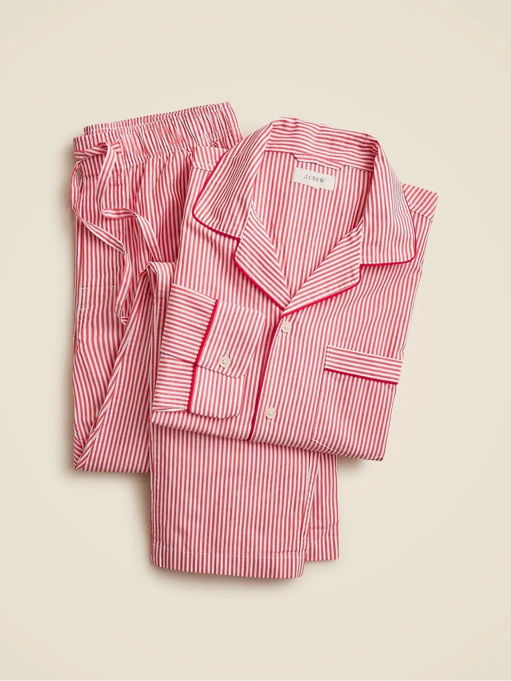 J. Crew Red Orange White Striped Long Sleeve Pajama Top Size Small